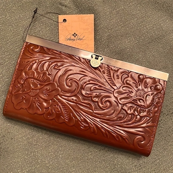 Patricia Nash Handbags - Brand New Patricia Nash Genuine Tooled Leather Cauchy Large Florence Wallet RFID